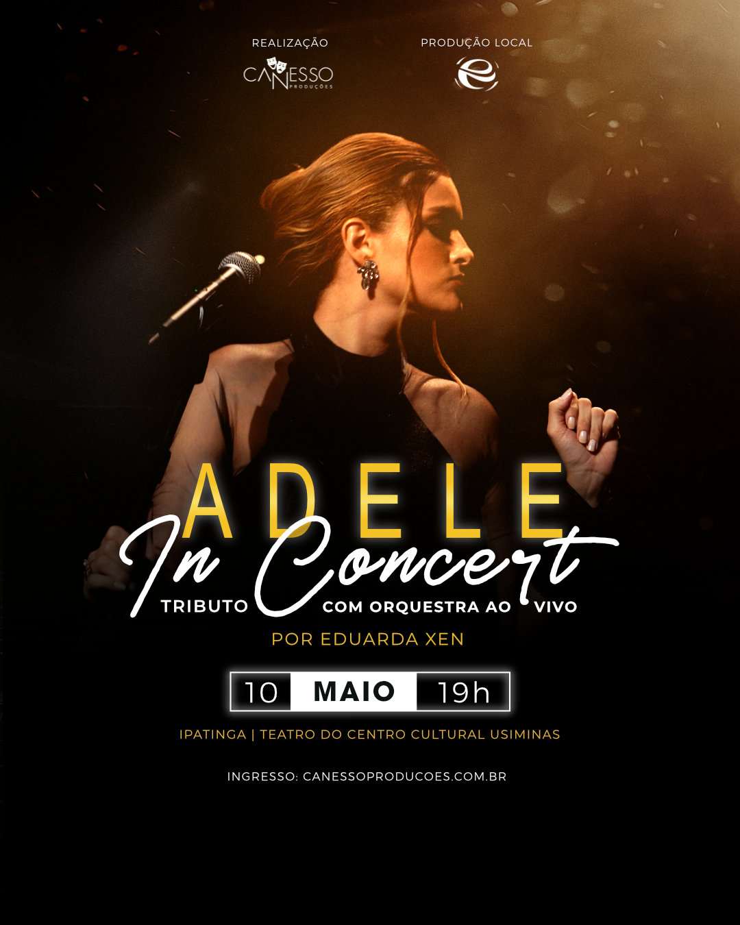 Adele In Concert por Eduarda Xen – Ipatinga 10/05 – 19:00h